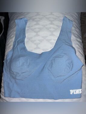PINK Victoria's Secret Blue Seamless Scoop Bralette